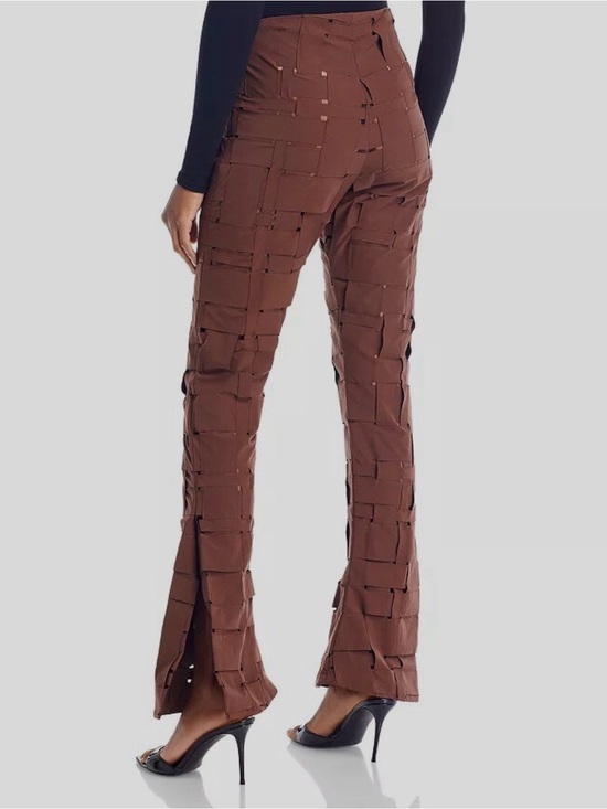A.W.A.K.E MODE Pants - A.W.A.K.E. MODE Brown Architectural Flare Pants FR 46 US 12 NWT